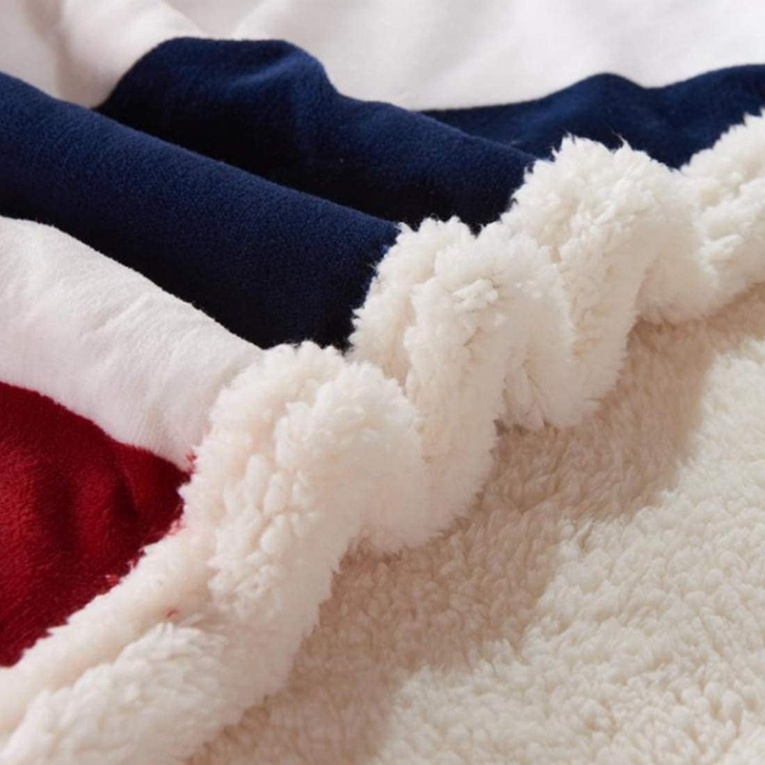 US Flag Patriotic Sherpa Throw Blanket 50''×60'', American National Flag Fleece Blanket for Bed/Couch/Sofa/Office/Camping, USA Military Veteran July 4th Gift