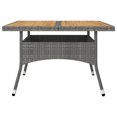 thumbnail image 3 of vidaXL 9 Piece Garden Dining Set Poly Rattan and Acacia Wood Grey, 3 of 5