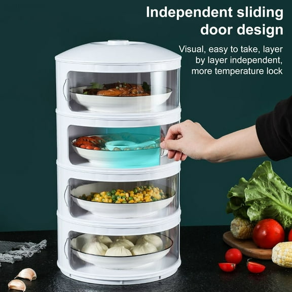 sunsanly Insulated Vegetable Cover Multi-layer Stackable Food Box Anti-fly Dust-proof Heat Preservation Kitchen Supplies Picnic BBQ Helper