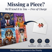 500 Piece Puzzles for Adults, Funny Anthropomorphic Birds in Professions Jigsaw Puzzle, Bald Eagle Owl Falcon Dressed in Clothes Grid Illustration Artwork Hobby Home Decor Wall Art