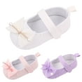 thumbnail image 4 of WEIYLL Shoes for Girls Summer Flat Bottom Lightweight Round Toe Ribbon Bow Pearl Purple Baby Sports Shoes 12-18 Months, 4 of 8