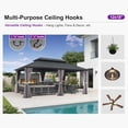thumbnail image 5 of PURPLE LEAF 12' X 18' Hardtop Gazebo Patio Hardtop Gazebo with Heavy Duty Galvanized Steel Double Roof for Patio Lawn Garden, Grey, 5 of 13