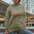 thumbnail image 2 of Buy Me a Tea and Tell Me I'm Pretty, Funny Tea Drinker or Lover Quote, Groovy Retro Wavy Text Merch Gift, Sand Hooded Sweatshirt or Hoodie, XL, 2 of 5