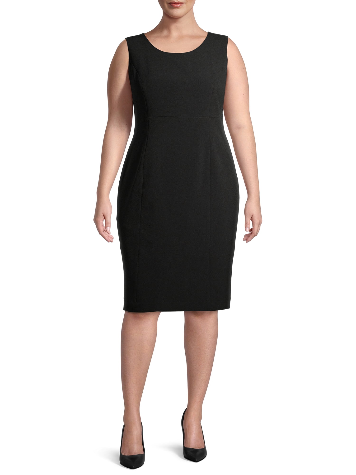 Evan Picone Plus Size Solid Crepe Dress 