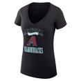 thumbnail image 2 of Women's G-III 4Her by Carl Banks Black Arizona Diamondbacks Super-Slim Fit Lightweight Team Logo Graphic V-Neck T-Shirt, 2 of 5