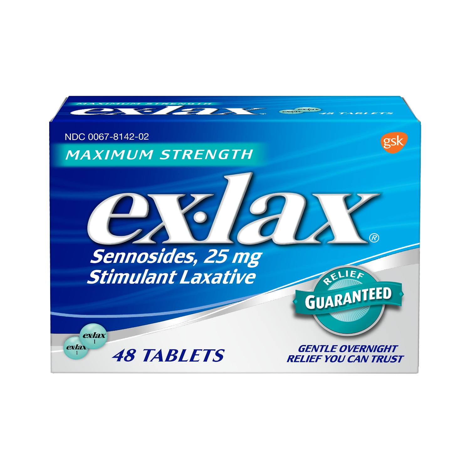 ExLax Maximum Strength Stimulant Laxative Pills, 48 count Walmart
