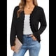 thumbnail image 2 of Suéteres Tipo Cárdigan de Larga para Mujer, Informales, Ligeros, con Botones y Cuello en V, para Otoño Negro M, 2 of 10