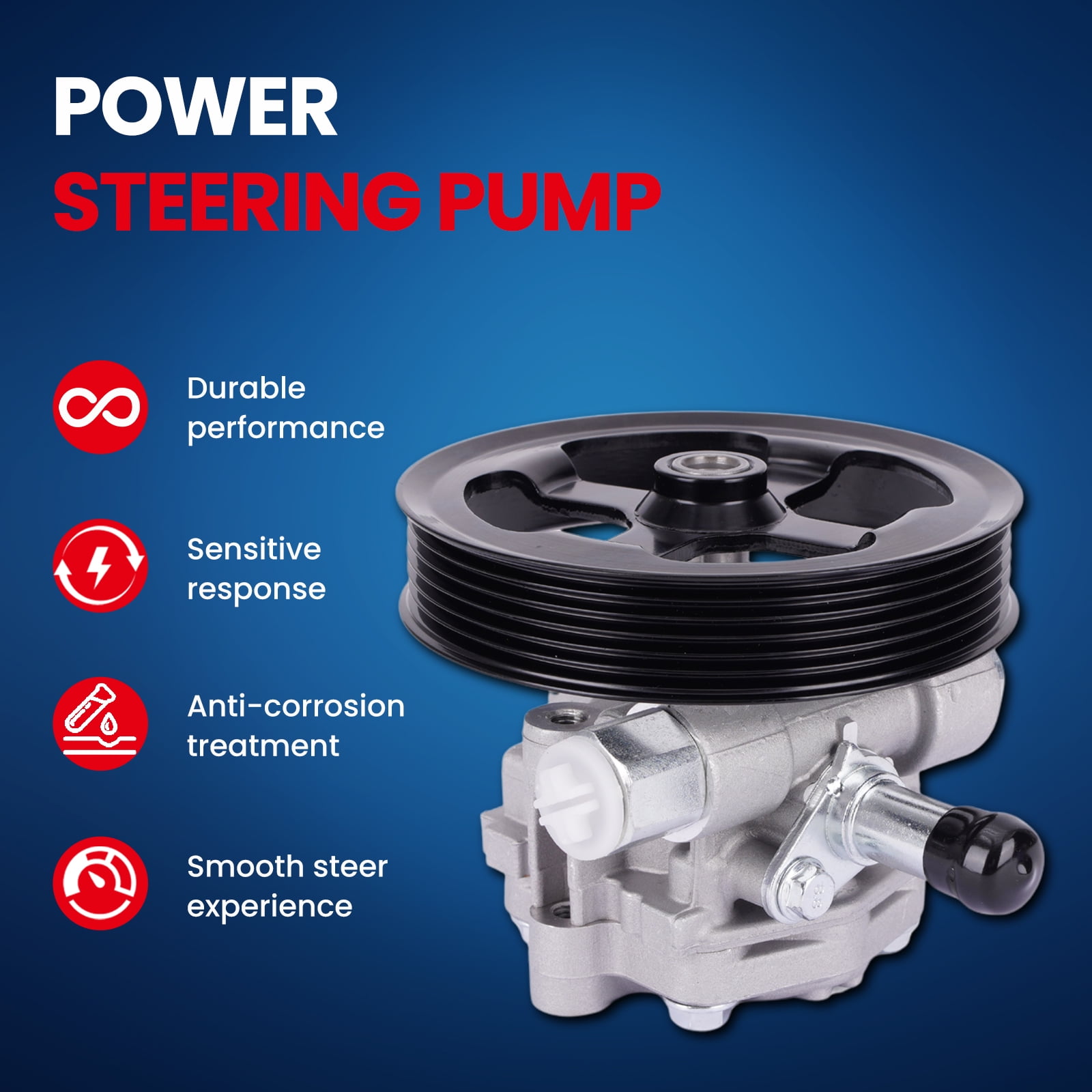 MOCA AUTOPARTS Power Steering Pump Fit for 2007-2017 Jeep Compass 2.0L 2.4L & 2007-2012 Dodge Caliber 2.0L 2.4L