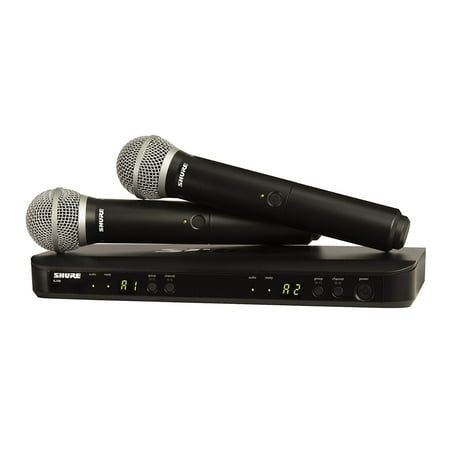 - Shure BLX288/PG58 Dual Channel Channel Handheld Vocal Wireless System w/ 2 PG58