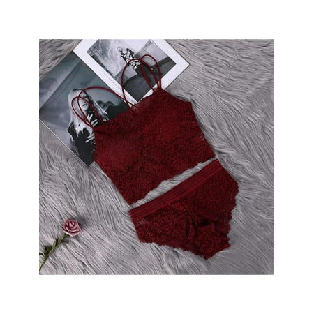 

Lemetow Girl Lace Babydoll Exotic Wrapped Chest Bra Underwear Suit Sexy Costumes