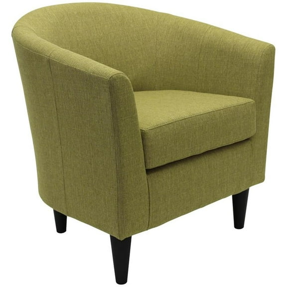 Fox Hill Trading Windsor 17.5" Traditional Fabric Club Chair in Green