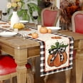 thumbnail image 5 of Buffalo Plaid Pumpkins Mushrooms Birdhouse Leaves Table Runner, Seasonal Fall Harvest Vintage Kitchen Dining Table Decoration for Indoor Outdoor Home Party Decor 13x70 Inch, 5 of 6