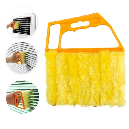 TSV Shutters Window Blind Brush Dust Cleaner Orange with 7 Slat Handheld Household (Best Blush For Blondes)