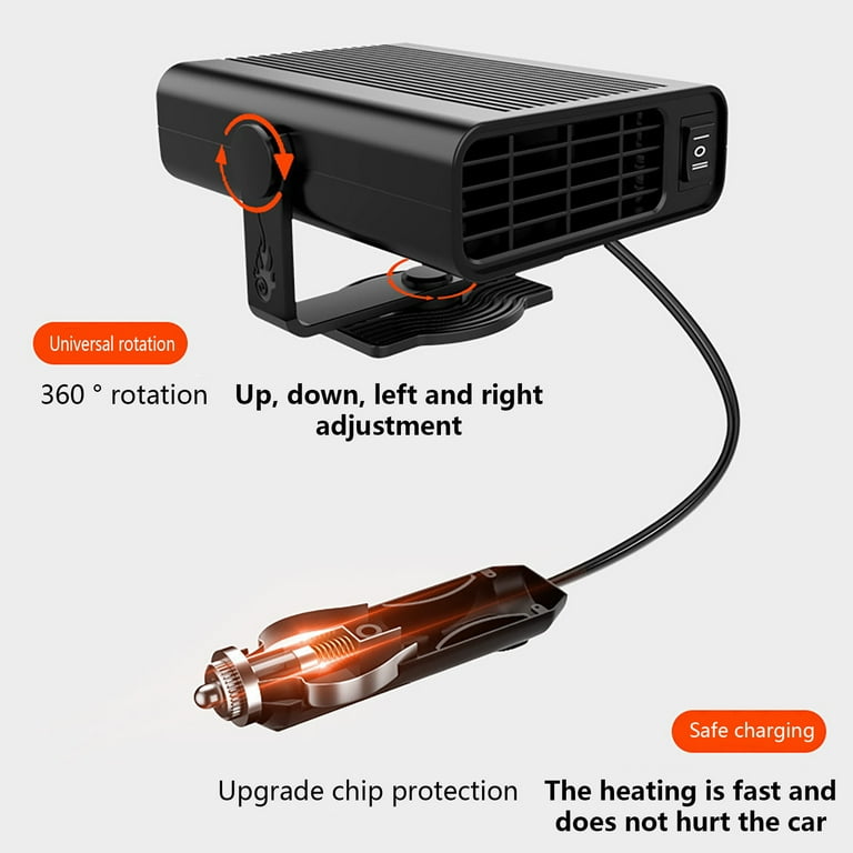 potrochi Car Heater That Plugs Into Cigarette Lighter 24V, Car Heaters  Defroster, Portable Inside Heaters 2 in 1 with Heating and Cooling,Defogger  for Car and Truck Windshield