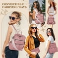 thumbnail image 4 of Backpack Purse for Women, PU Leather Backpack Purse, Waterproof Anti-Theft Women Backpack, Fashion Multi-Pocket Shoulder Bag Handbag With Clutch（Pink）, 4 of 7