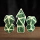 thumbnail image 5 of Dados poliédricos acrílicos Macarena 7 piezas de juego verde, 5 of 8