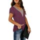 thumbnail image 4 of Blusa con manga de pétalo y cuello en V, blusa de encaje de guipur con ribete de encaje de manga corta, blusa para mujer y niña, 4 of 5