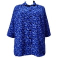 thumbnail image 1 of A Personal Touch Women's Plus Size 3/4 Sleeve Button-Front Tunic - Blue Pansy - 4x, 1 of 3
