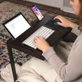 thumbnail image 4 of Sofia + Sam Sofa Table TV Tray with Tablet and Phone Slots | Metal Legs | Couch Console Lapdesk | Laptop Stand | Small Breakfast Eating Food | Dinner Lunch Snack | Coloring Computer Crafts, 4 of 9