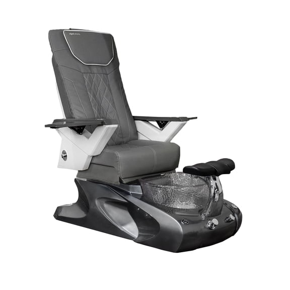 Viggo II FX Shiatsulogic Pedicure Chair Metallic Grey Stylish Pedicure Tub w/ Discharge Pump & Pipe-Less Magnetic Jet Pedicure Spa, Storm Grey Cover Set