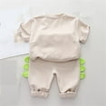 thumbnail image 7 of Toddler Baby Outfits 2 Piece Loungewear Set Short Sleeve Dinosaur Shirt Pants Boys Fashion Summer Sweat Clothes, Beige, 4 Years, 7 of 7