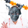 thumbnail image 1 of Máscara de Halloween aterradora, máscara de terror, cosplay, disfraz de fiesta, máscara novedosa para adultos, máscara facial para presentaciones en azul, 1 of 8