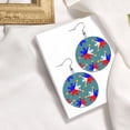 thumbnail image 4 of Filipino Flag Stars Sun Pattern Dangle Round Lightweight Drop Circle Earrings For Women, 4 of 6