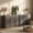 Bijou Ebony BCC, variant on BELLEZE Modular Sideboard Cabinet Set Freely Configurable, 4-Piece Modern Buffet Cabinet contain 2 Arched Wood Door Cabinet and 2 3-Drawer Storage, Media Console for Living Room Kitchen, Ebony