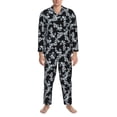 thumbnail image 3 of Fotbe Flower Pijama de Hombre con Estampado de Manga Larga, Conjunto de 2 Piezas, Ropa de Dormir Suave y Cómoda con Bolsillos-Large, 3 of 7