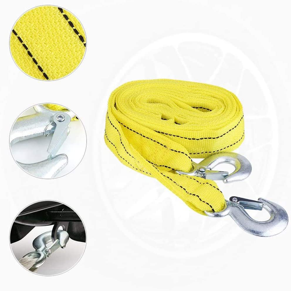 Sangle De Remorquage 4m 5 Tonnes - Polyester Renforcé - Crochets Sécurisés - Avec Sac De Rangement - Pour Voiture, Camion, VTT - 9