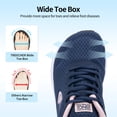 thumbnail image 3 of Treecher Wide Toe Box Shoes Women Arch Support Walking Shoes for Plantar Fasciitis Orthotic Tennis Sneakers Navy Blue Powder Size 6, 3 of 7