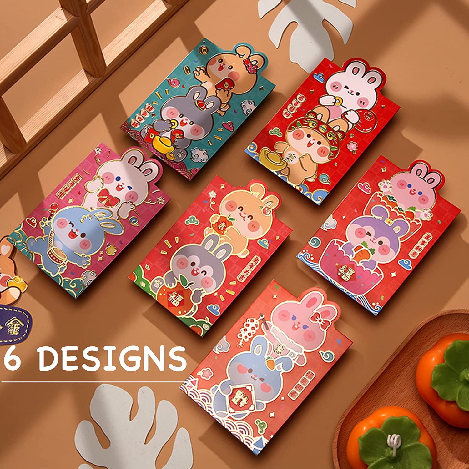  36PCS Chinese Red Envelopes 2023 Red Envelope Chinese with 6  Styles Rabbit Patterns, JMARFiYO Emboss Foil Spring Festival Lucky Money Red  Pockets, 3.5x6.6 In Chinese New Year Lunar Rabbit Hongbao 