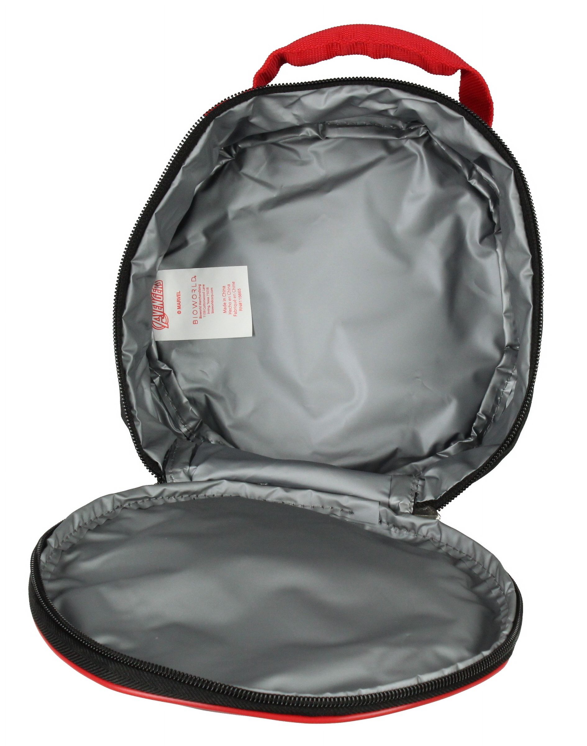 Marvel Captain America Shield Shiny Optical Illusion Insulated Lunch Box Bag Tote 8"