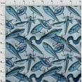 thumbnail image 4 of oneOone Cotton Poplin Twill Medium Blue Fabric Fish Craft Projects Decor Fabric Printed By The Yard 56 Inch Wide, 4 of 4