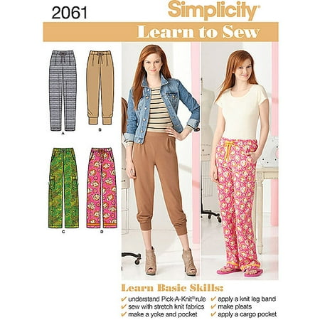 Easy Sock Knitting Patterns - Simplicity Pattern Learn To Sew Misses Knit Pants, (6, 8, 10, 12, 14, 16, 18)