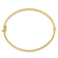 thumbnail image 2 of 10k Yellow Gold Bracelet Bangle 3 mm 7 in Polished Textured, 2 of 4