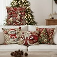 thumbnail image 6 of Yucurem Christmas Cushion Covers Set of 4, Christmas Tree Snowman Reindeer Santa Decorative Pillowcase for Home Sofa Living Room Couch Bed, 6 of 10