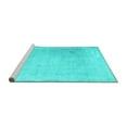 thumbnail image 2 of Ahgly Company Machine Washable Indoor Rectangle Abstract Turquoise Blue Contemporary Area Rugs, 2' x 5', 2 of 4
