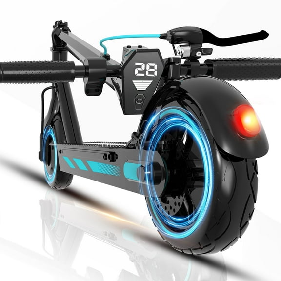 Electric Scooter Adults, 500/600W Motor, 28 MPH Top Speed,10" Vacuum Big Tires, Foldable E-Scooter with App Control & Disc Braking System for Smart APP Contro