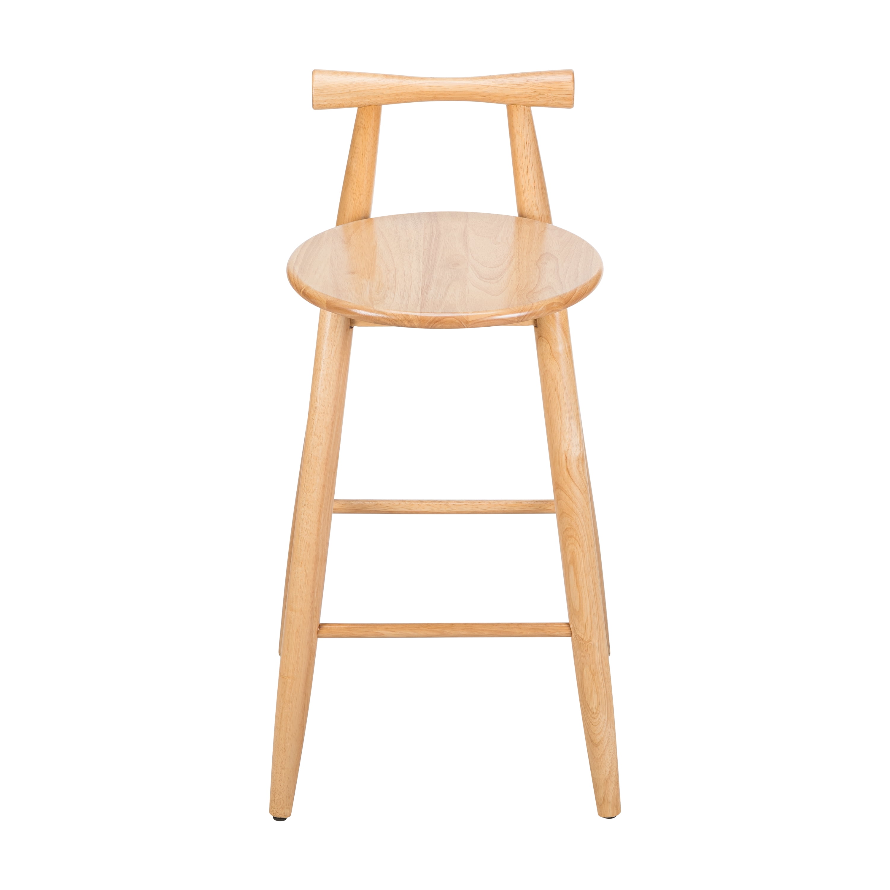 Indoor Rubberwood Barstool, Natural Finished, Set of 2