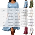 thumbnail image 3 of CHGBMOK Women's 3/4 Sleeve Dress Smocked Waist Flowy A Line Midi Dresses Casual Round Neck Dress, 3 of 6