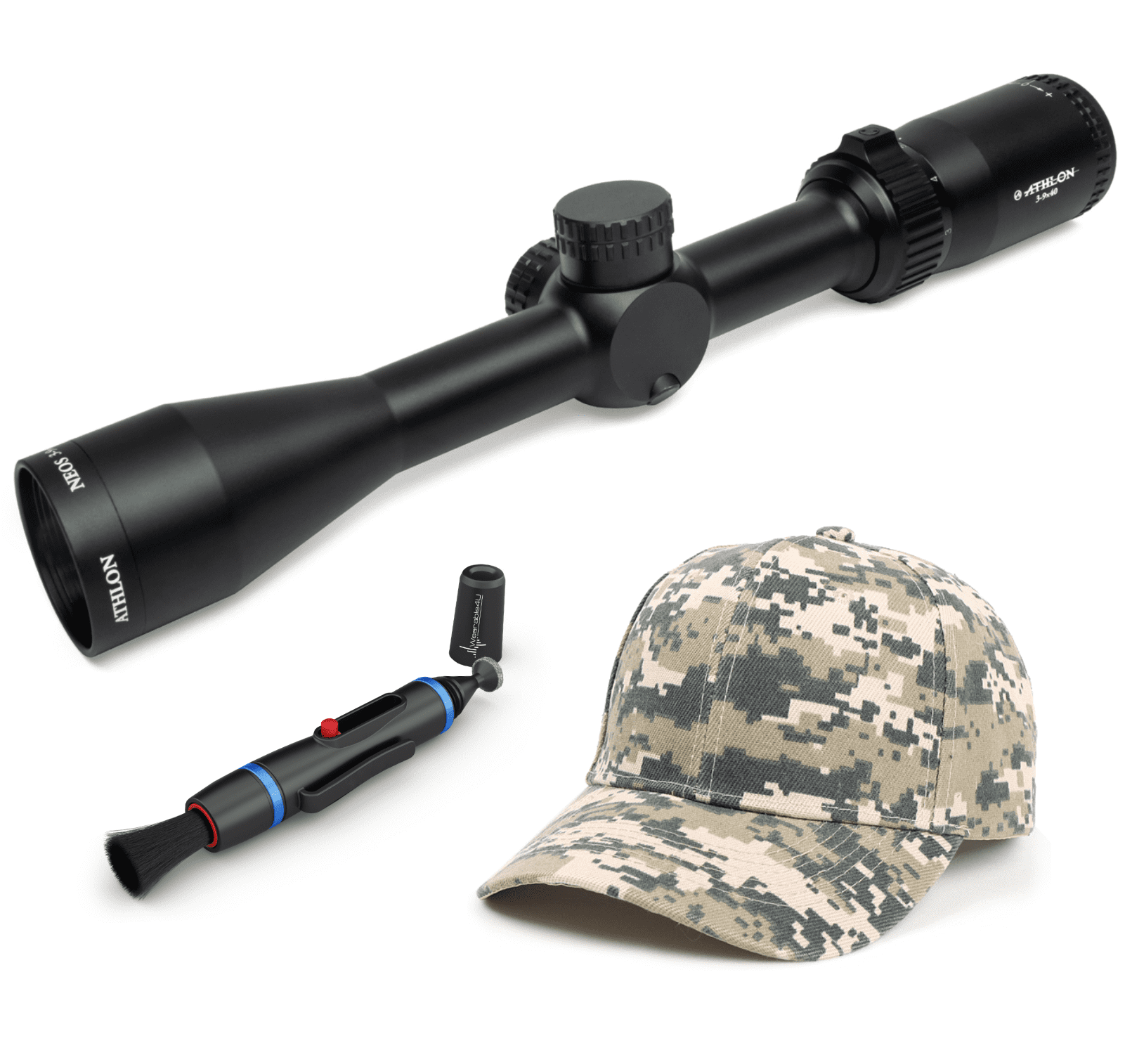 Athlon Optics Neos 39x 40 Center x Riflescope with Hat Camo Digital