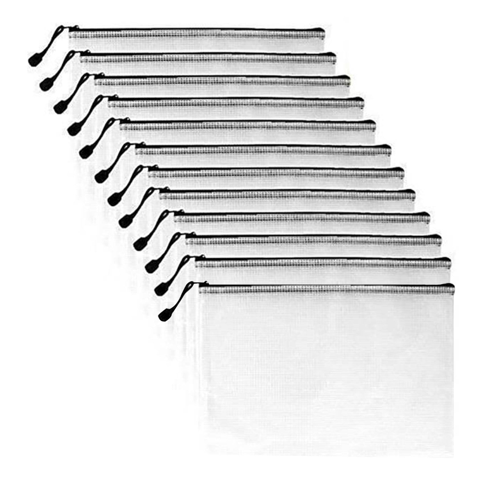 24PCS A3 Folder, Information Zipper Bag Plastic Wallet Mesh File Bag Zipper Bag Zipper Wallet