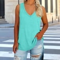 thumbnail image 2 of Casual Tops for Women V Neck Sleeveless Tank Tops Side Split Loose Solid Color Casual Summer Flowy Vest Shirts 2XL, 2 of 7