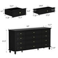 thumbnail image 4 of FUFU&GAGA 63"W Wood Dresser Bedroom Storage Drawer Organizer Closet 12 Drawer Black, 4 of 5