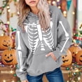 thumbnail image 2 of Wonitaaizi Girl Kids Halloween Hoodie with Pocket Skeleton Print Funny Pullover Oversized Sweatshirt for Girl (11-12 Years,Grey), 2 of 5