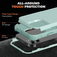 thumbnail image 4 of Compatible with iPhone 12 Pro Max Case, [10 FT Military Grade Drop Protection] [3 in 1 Heavy Duty] Anti-Slip Shockproof Full Body Protective Frosted Phone Case for iPhone 12 Pro Max - Mint, 4 of 14