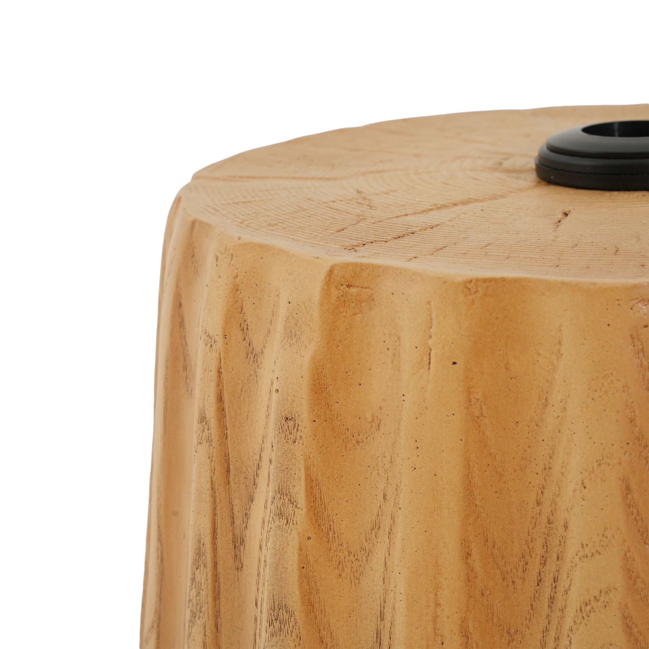 Christopher Knight Home Outdoor Ribbed Wood Grain MGO Umbrella Base Side Table, Sand Fillable, Wood