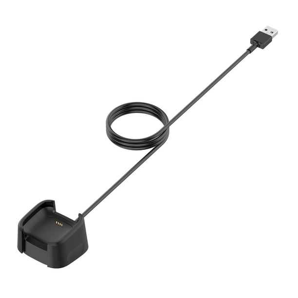 Base de carga con cable USB de 1 m para reloj inteligente Versa 2 Negro