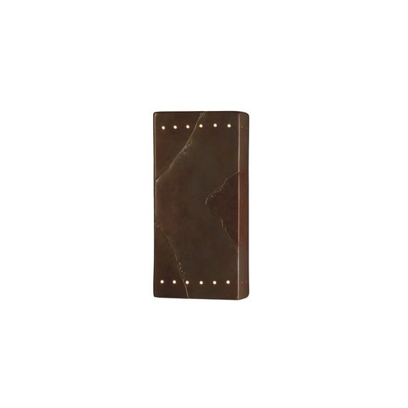 Justice Design CER-5965-CRK Ambiance - Large ADA Rectangle with Perfs Open Top and Bottom Wall Sconce White Crackle Incandescent Choose Your Options